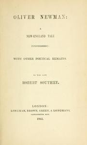 Oliver Newman: a New-England tale (unfinished)