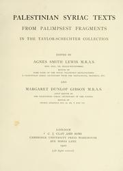 Palestinian Syriac texts from palimpsest fragments in the Taylor-Schechter collection