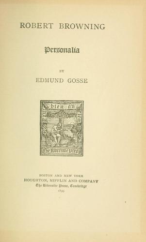 Robert Browning; personalia