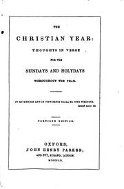 The Christian Year: Thoughts in Verse for the Sundays and Holydays ..