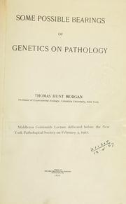Some possible bearings of genetics on pathology