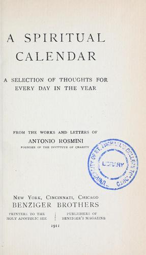 A spiritual calendar