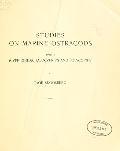 Studies on marine ostracods