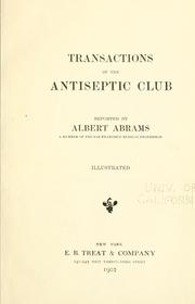 Transactions of the Antiseptic Club