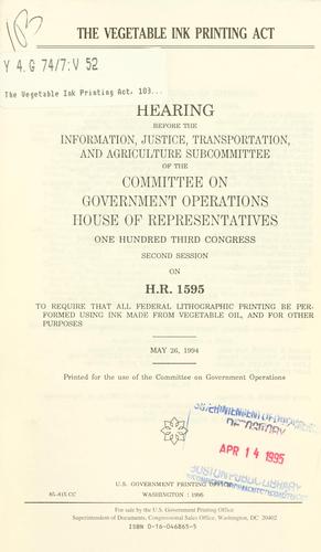 The Vegetable Ink Printing Act