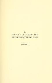 A history of magic and experimental science