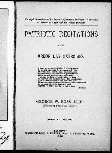 Patriotic recitations and Arbor Day exercises