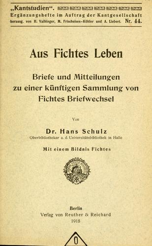 Aus Fichtes Leben