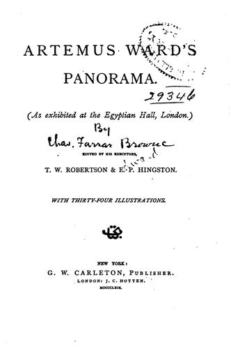 Artemus Ward's Panorama: (As Exhibited at the Egyptian Hall, London)