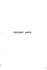 Deficient Saints: A Tale of Maine