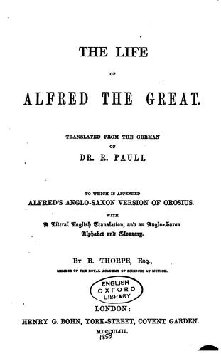 The life of Alfred the Great