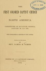 The first colored Baptist Church in North America