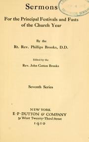 Sermons for the principal festivals and fasts of the church year