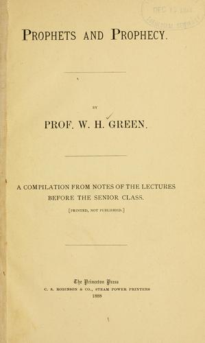 Prophets and prophecy