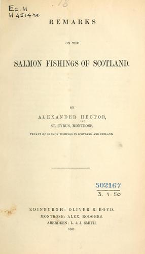 Remarks on the salmon fishings of Scotland