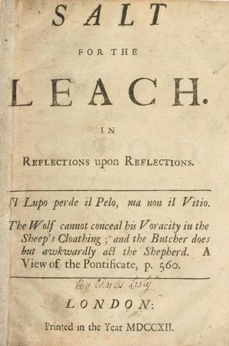 Salt for the leach