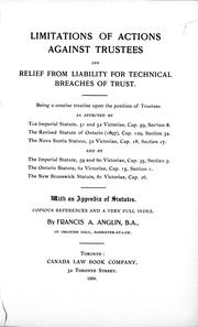 Limitations of actions against trustees and relief from liability for technical breaches of trust