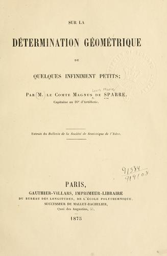 Sur la détermination géométrique de quelques infiniment petits