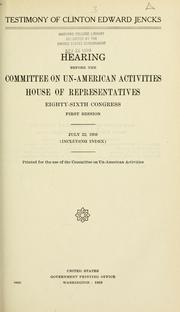 Testimony of Clinton Edward Jencks