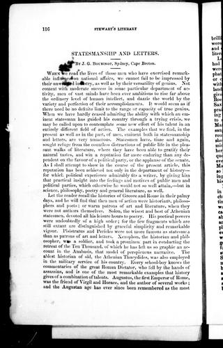 Statesmanship and letters