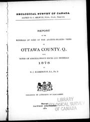 Report on the minerals of some of the apatite-bearing veins of Ottawa County, Q