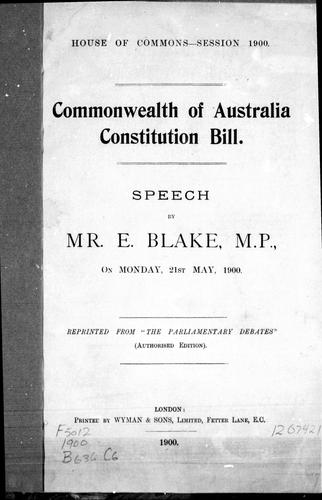 Commonwealth of Australia constitution bill