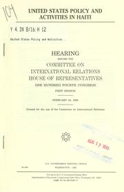 United States policy and activities in Haiti