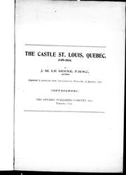 The castle St. Louis, Quebec, 1759-1834