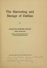 The harvesting and storage of dahlias