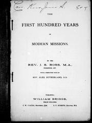 The first hundred years of modern missions