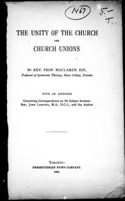 The unity of the church and church unions