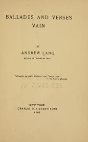 Ballades and verses vain