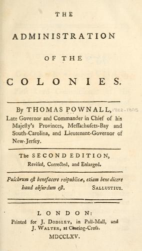 The administration of the colonies
