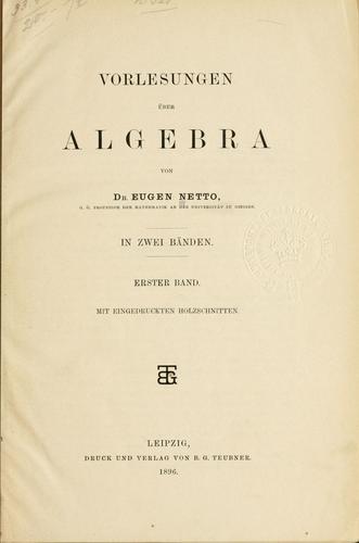 Vorlesungen über Algebra