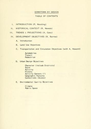 Downtown by design, discussion draft