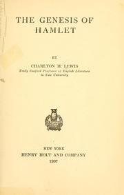 The genesis of Hamlet