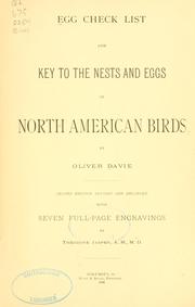 Egg check list and key to the nests and eggs of North American birds