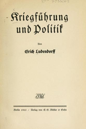 Kriegfuhrung und politik