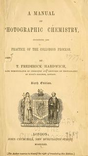 A manual of photographic chemistry