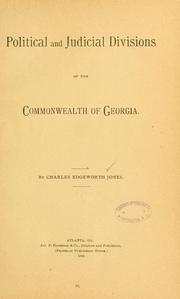 Political and judicial divisions of the commonwealth of Georgia