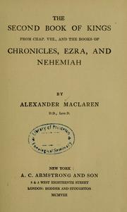 The second book of Kings, from chapter VIII and the books of Chronicles, Ezra and Nehemiah