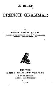 A brief French grammar