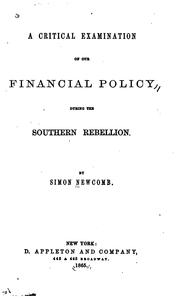 A critical examination of our financial policy during the Southern Rebellion