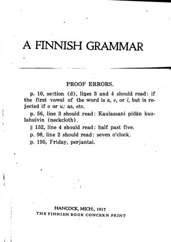A Finnish grammar