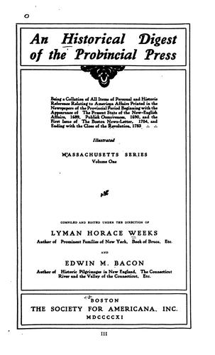 An historical digest of the provincial press