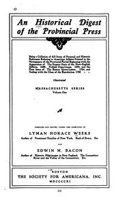 An historical digest of the provincial press