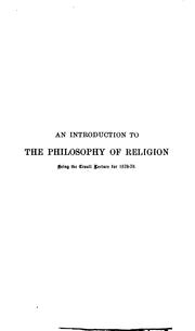 An introduction to the philosophy of religion