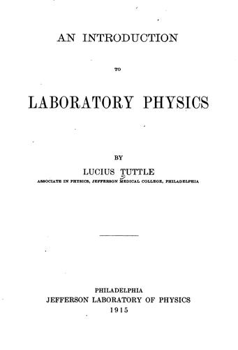 An introduction to laboratory physics