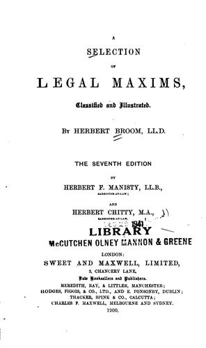 A selection of legal maxims