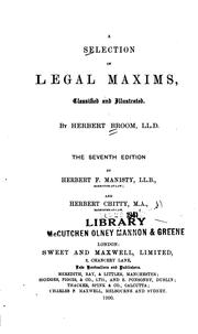 A selection of legal maxims